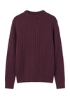 Extra-Fine Virgin Wool Cable-Knit Crew Neck Sweater