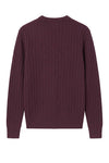 Extra-Fine Virgin Wool Cable-Knit Crew Neck Sweater