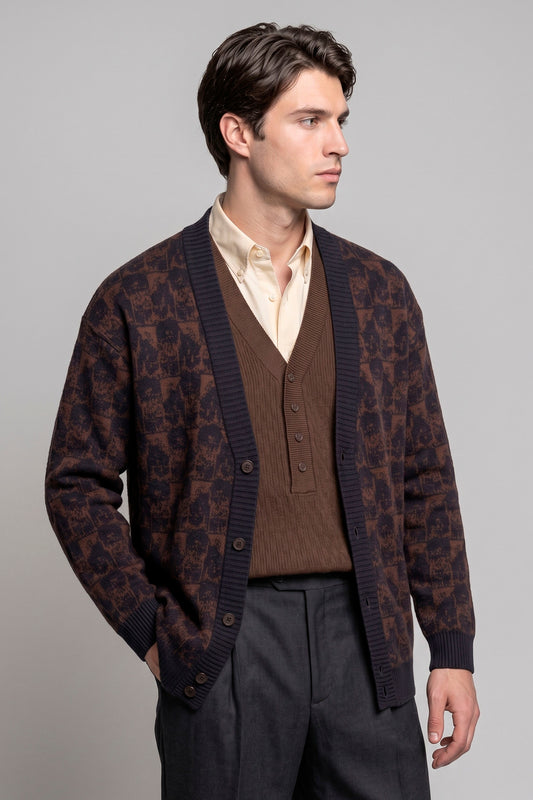 Atelier Merino Wool Jacquard Cardigan - MONTEZEMOLO