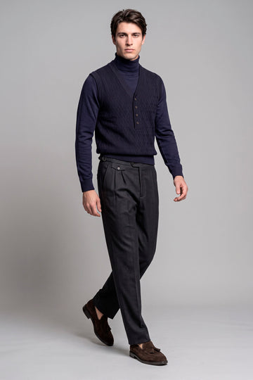 Pure Merino Wool V-Neck Vest - MONTEZEMOLO
