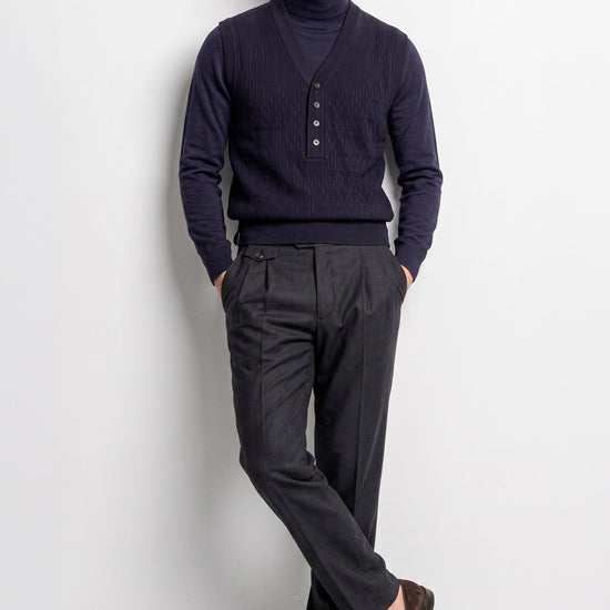 Pure Merino Wool V-Neck Vest - MONTEZEMOLO