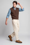 Pure Merino Wool V-Neck Vest - MONTEZEMOLO