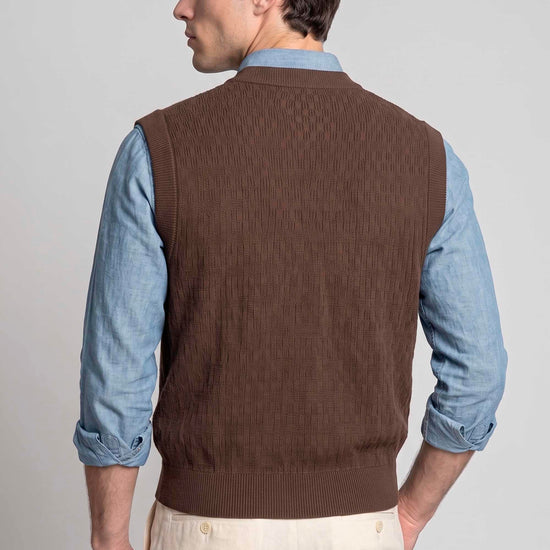 Pure Merino Wool V-Neck Vest - MONTEZEMOLO