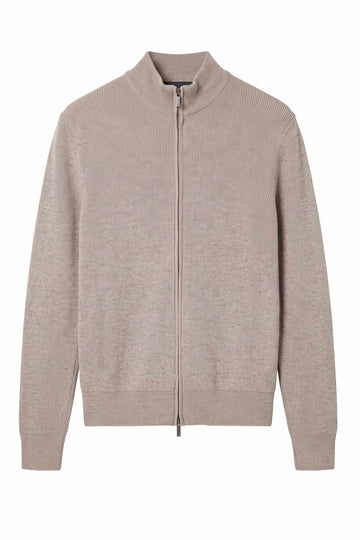 Maglia TREND a costine con zip intera