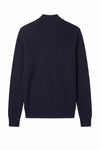 Maglia TREND a costine con zip intera