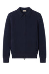 Maglia Giacca Full Zip a Coste in Lana Vergine