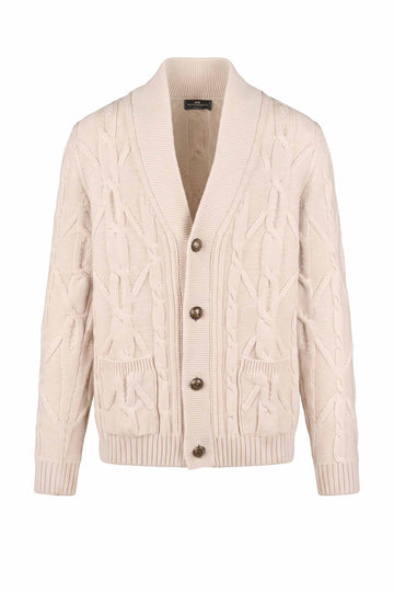 Supergeelong Wool Shawl-Collar Cardigan