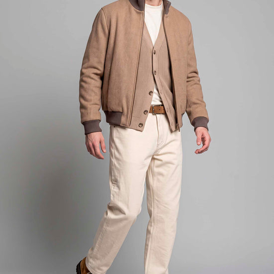 Reversible Padded Alpaca and Wool Herringbone Bomber Jacket - MONTEZEMOLO
