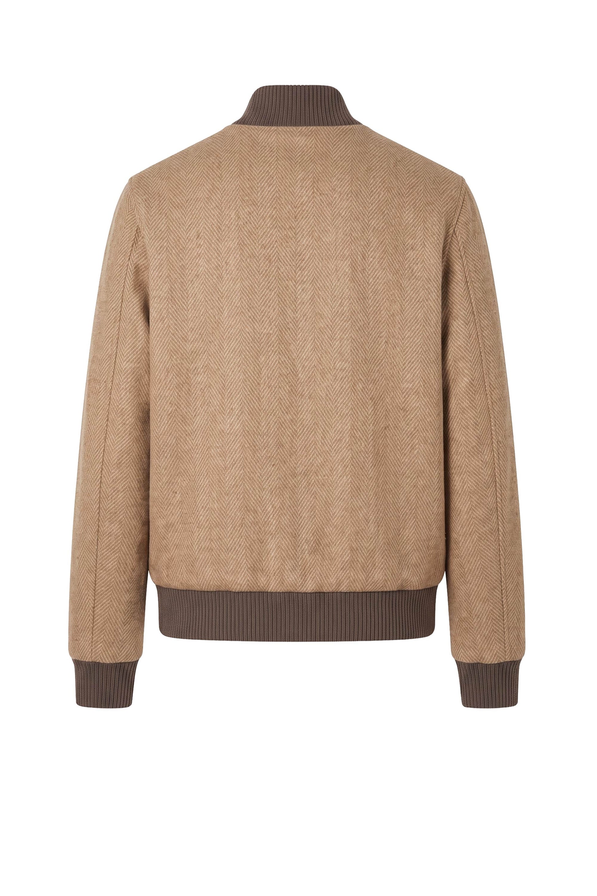 Reversible Padded Alpaca and Wool Herringbone Bomber Jacket - MONTEZEMOLO