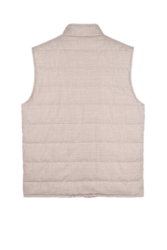 Quilted Stretch Wool Vest with Snap Buttons - MONTEZEMOLO