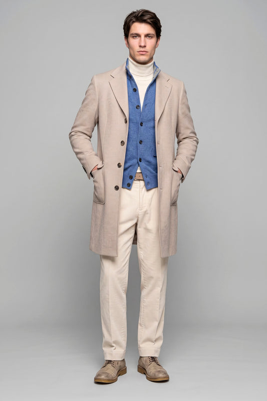 Wool and Cashmere Single-Breasted Coat - Zegna® Fabrics