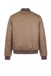 Goose-Down Padded Nubuck Leather Bomber Jacket