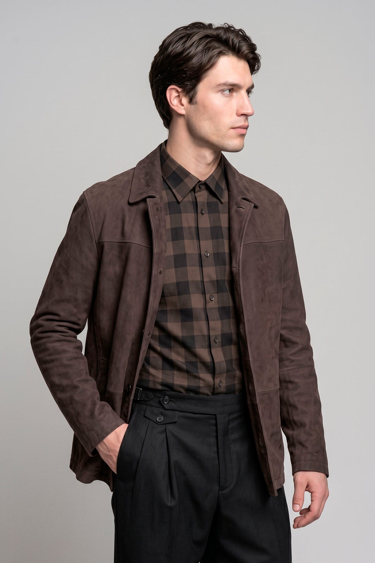 Waxed Nubuck Leather Jacket - MONTEZEMOLO