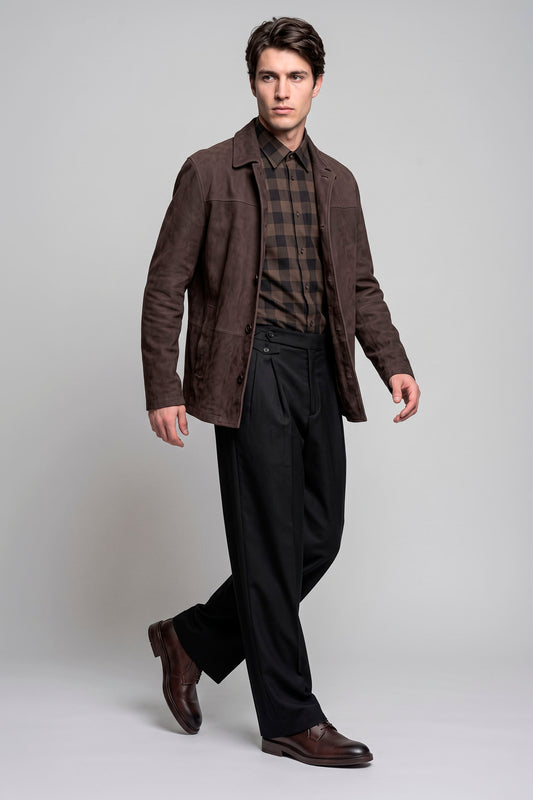 Waxed Nubuck Leather Jacket