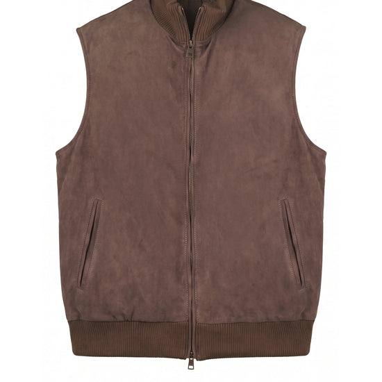 Full-Zip Suede Vest - MONTEZEMOLO