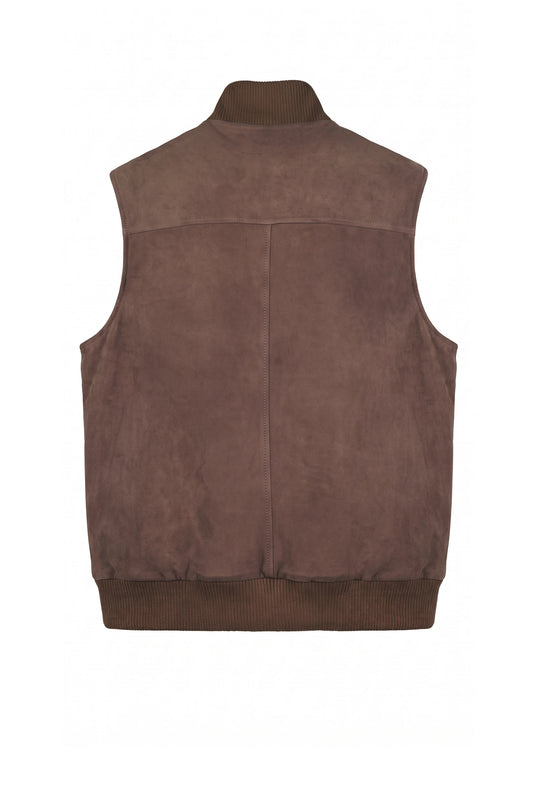 Full-Zip Suede Vest - MONTEZEMOLO