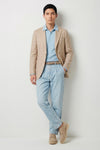 Unlined herringbone blazer in silk, linen & cotton - Ferla® fabrics