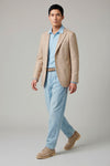 Unlined herringbone blazer in silk, linen & cotton - Ferla® fabrics