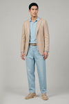Unlined herringbone blazer in silk, linen & cotton - Ferla® fabrics