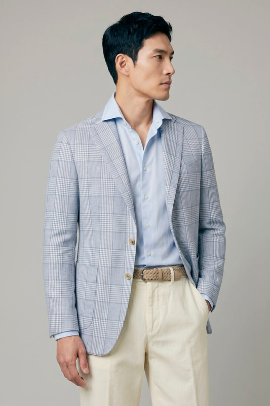 Unlined Blazer in wool, silk & linen - Loro Piana® fabrics