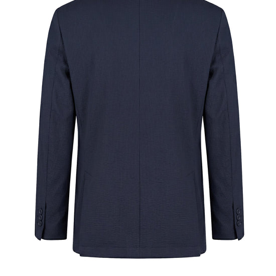 Single-breasted blazer in textured stretch seersucker fabric - MONTEZEMOLO