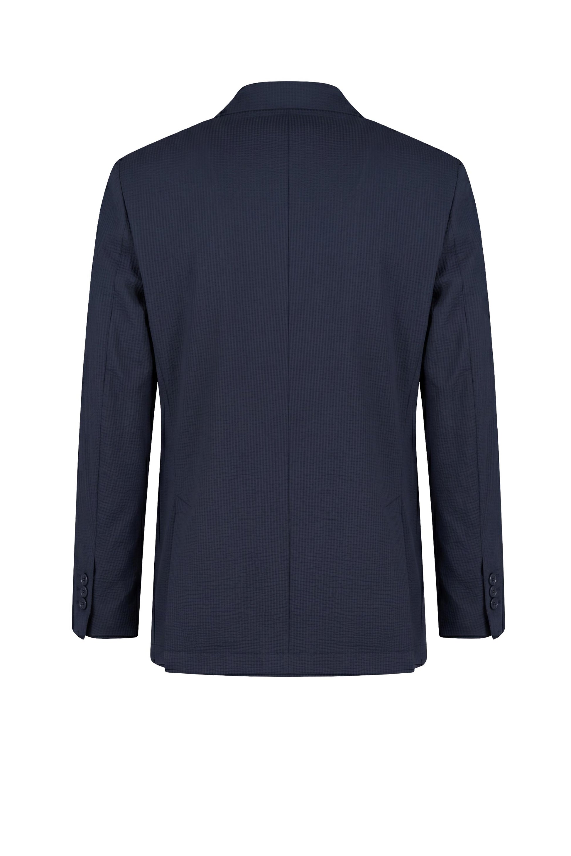 Single-breasted blazer in textured stretch seersucker fabric - MONTEZEMOLO