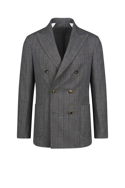Doublebreasted blazer in wool, silk & linen - Loro Piana® fabrics - MONTEZEMOLO