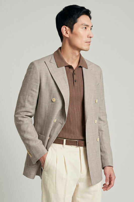 Double-breasted jacket - Loro Piana® fabrics