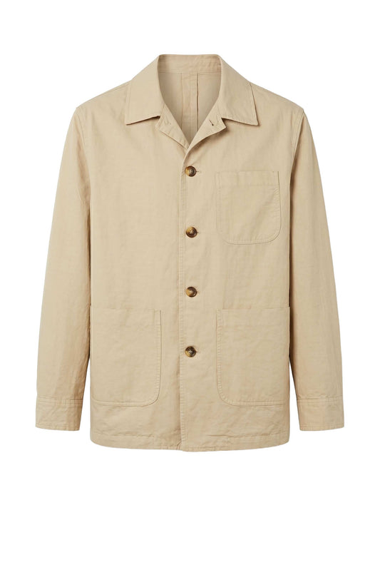Unlined cotton and linen chore jacket - MONTEZEMOLO