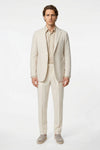 Pinstriped wool and cotton jersey suit