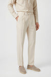 Pinstriped wool and cotton jersey suit