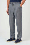 Pantalone con coulisse in tessuto a resca