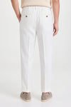 Pure linen drawstring trousers