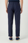 Pure linen drawstring trousers