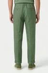 Pure linen drawstring trousers