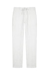 Linen and cotton trousers with drawstring