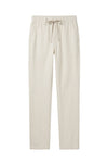 Linen and cotton trousers with drawstring