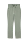 Linen and cotton trousers with drawstring