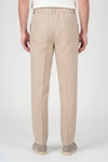 Pantalone effetto denim con coulisse e plissé