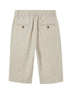 Natural Linen Bermuda Shorts with Drawstring