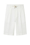 Washed Linen Bermuda Shorts with Drawstring