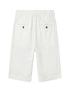 Washed Linen Bermuda Shorts with Drawstring