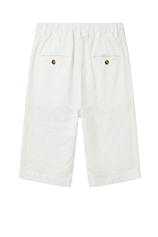 Washed Linen Bermuda Shorts with Drawstring