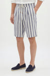 Striped Linen-Blend Bermuda Shorts with Drawstring - MONTEZEMOLO