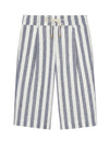 Striped Linen-Blend Bermuda Shorts with Drawstring