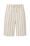 Striped Linen-Blend Bermuda Shorts with Drawstring