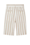 Striped Linen-Blend Bermuda Shorts with Drawstring