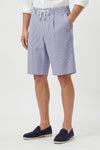 Fine-Stripe Stretch Cotton Seersucker Bermuda Short - MONTEZEMOLO
