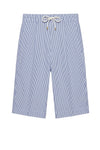 Fine-Stripe Stretch Cotton Seersucker Bermuda Short