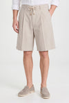 Fine-Stripe Stretch Cotton Seersucker Bermuda Short - MONTEZEMOLO